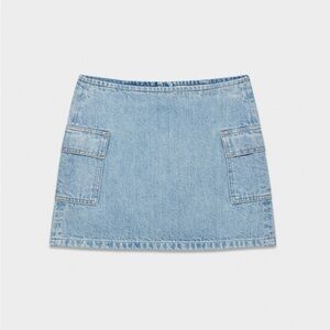 Denim Forum The '90s Cargo Micro Denim Skirt